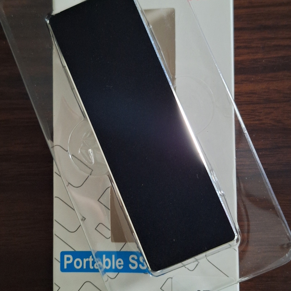 Portable SSD with Black and Silver Design